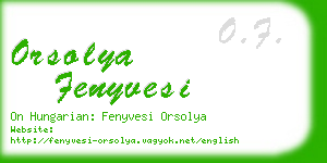 orsolya fenyvesi business card